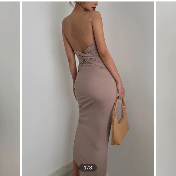 Commense Open Back Twist Mini Dress - Picture 2 of 4